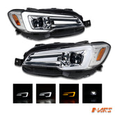 Crystal Clear Full LED DRL & Sequential Indicator Head lights for Subaru WRX & STI VA 2015-2021
